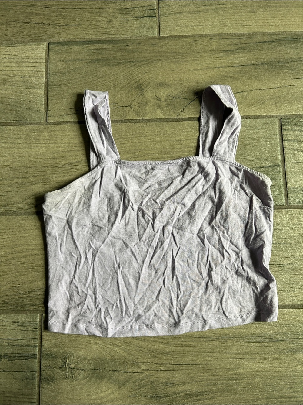 SO Light Lavender Square-Neck Crop Top